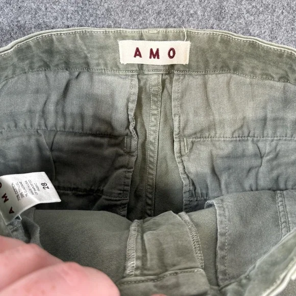 AMO‎ Pants Womens 28 (Fits 30x25) Green Easy Trouser Surplus USA Made Stretch - Picture 6 of 15